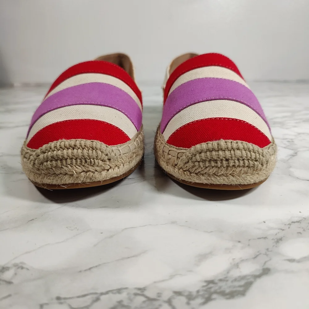 Banana Republic Red and Purple Striped Espadrilles Size 10